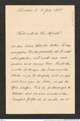 Nachlass Franz Steindachner, Brief von R. Hertwig an Franz Steindachner (18.06.1900), Inv.Nr. 218.02, Seite 1
